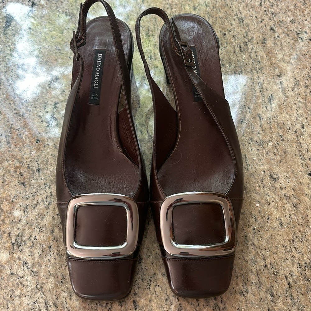 Women’s sling back 2” heels. Italian made Bruno Magli